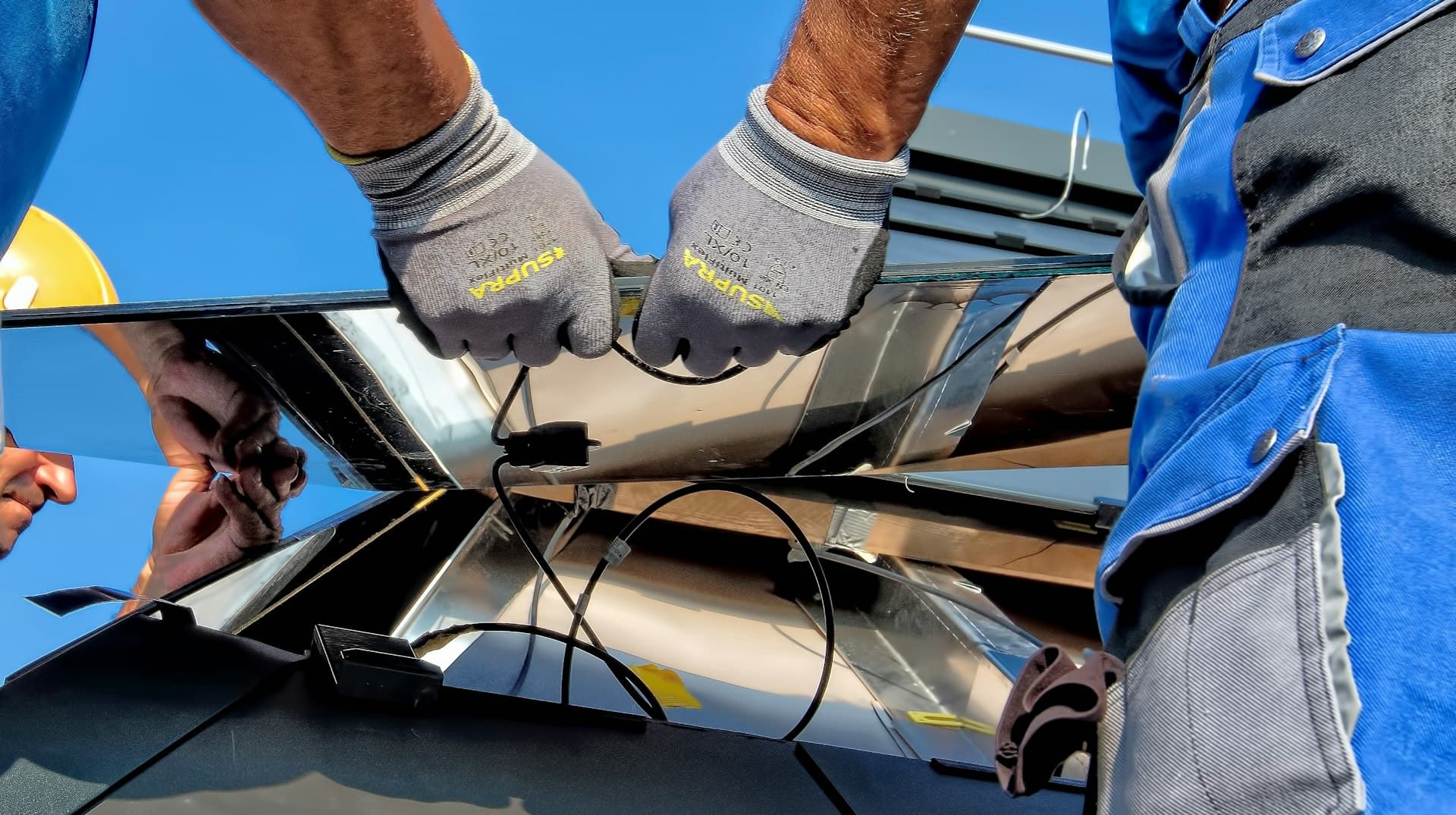 Solar panels needing maintenance and bird proofing